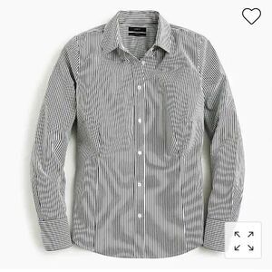 J. Crew curvy slim stretch perfect shirt in blue stripe. Size 14.